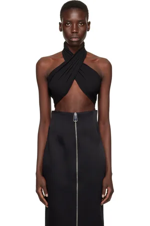 Ami Black Draped Tank Top