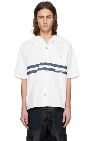 Stone Island White Striped Shirt