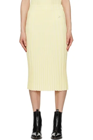 Maison Kitsuné Yellow Baby Fox Midi Skirt