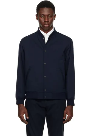 THEORY Navy Varsity Bomber Jacket