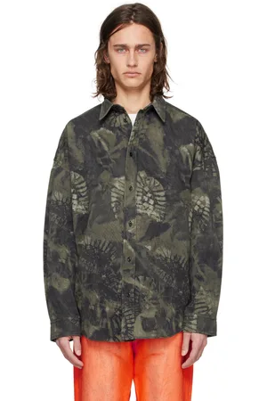 Acne Studios Black & Taupe Printed Denim Shirt