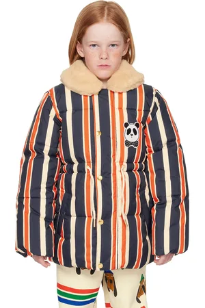 Mini Rodini Kids Red & Navy Panda Puffer Jacket