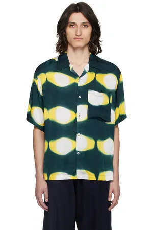 Universal Works Green & Yellow Hand-Dyed Shirt