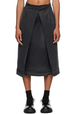 YMC Black George Midi Skirt