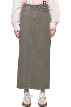 Acne Studios Gray Faded Denim Maxi Skirt
