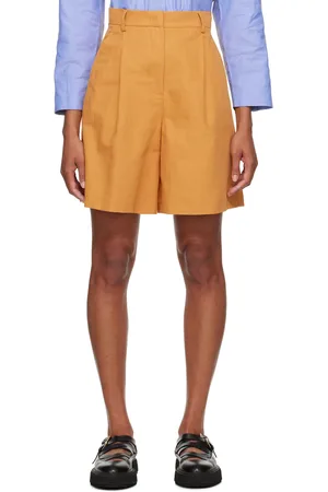 Erika Cavallini graphic-print pleated shorts - Yellow