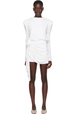 MAGDA BUTRYM White Round Neck Minidress