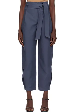 Recto Navy Curved Shape Trousers