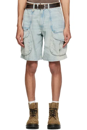 R13 Blue Pocket Denim Shorts