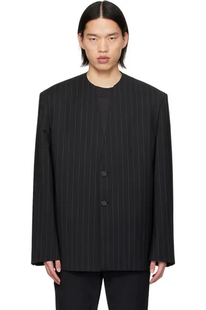We11 Done Striped Embossed Blazer