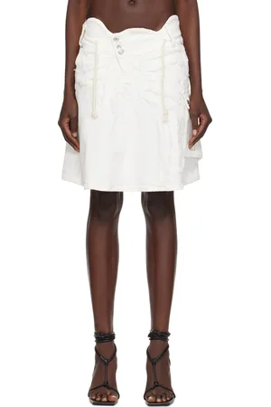 OTTOLINGER White Frayed Edge Denim Miniskirt