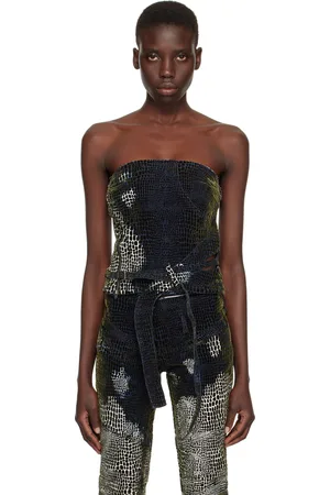 OTTOLINGER Blue Pattern Denim Tank Top