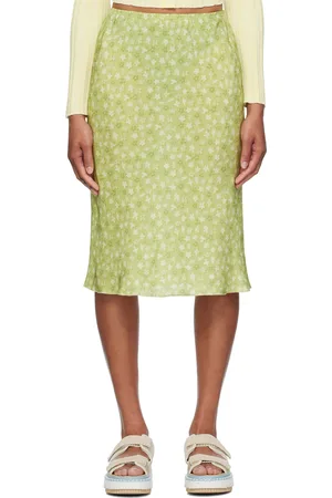 Maison Kitsuné Green Bias Midi Skirt