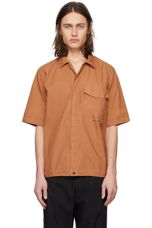 Stone Island Orange Spread Collar Shirt