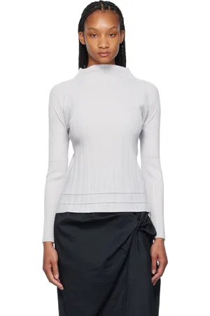 PLEATS PLEASE ISSEY MIYAKE Gray Soft Pleats Turtleneck