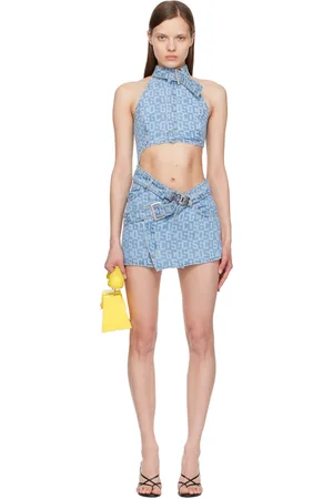 GCDS Blue Monogram Denim Minidress