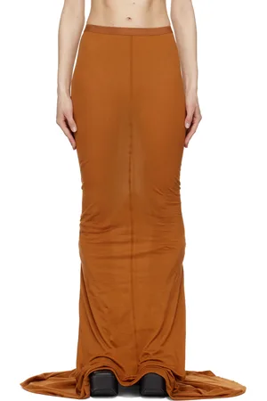 Rick Owens Orange Pillar Maxi Skirt