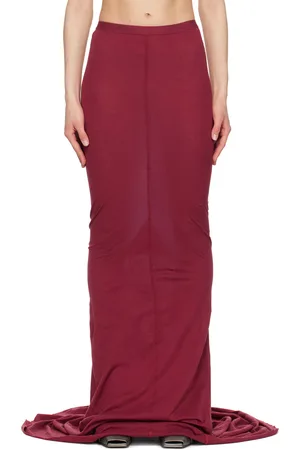 Rick Owens Burgundy Pillar Maxi Skirt