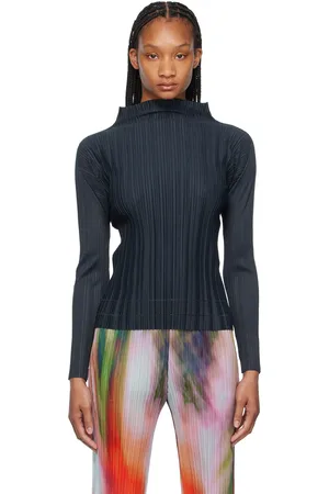PLEATS PLEASE ISSEY MIYAKE Gray Soft Pleats Turtleneck