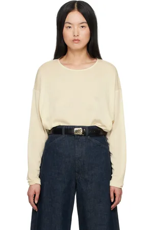 LEMAIRE Off-White Ribbed Long Sleeve T-Shirt
