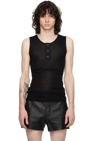 Ami Black Ribbed Tank Top