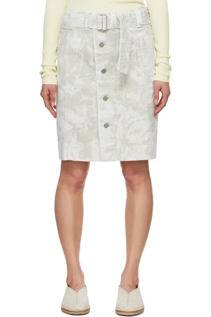 LEMAIRE Gray Apron Denim Miniskirt