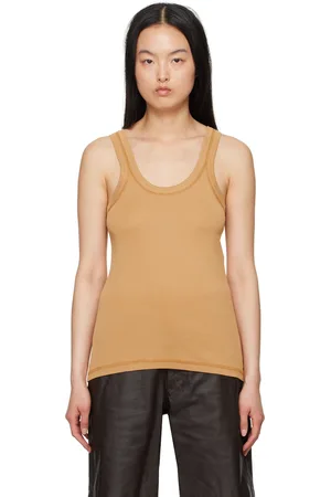 LEMAIRE Orange Rib Tank Top