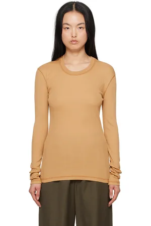 LEMAIRE Orange Rib Long Sleeve T-Shirt