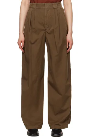 LEMAIRE Brown Wide-Leg Trousers