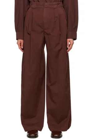 LEMAIRE Burgundy Wide-Leg Trousers