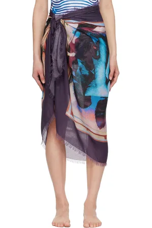 Jean Paul Gaultier Purple & Blue Roses Cover Up