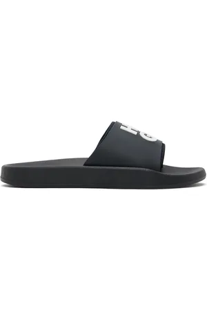 HUGO BOSS Black Logo-Branded Straps Slides
