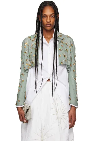 DRIES VAN NOTEN Blue Beaded Jacket