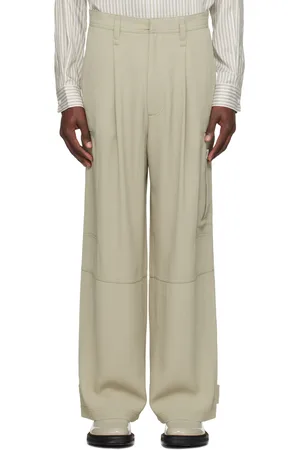 Ami Green Pleated Cargo Pants