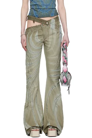 Masha Popova Khaki Cutout Jeans