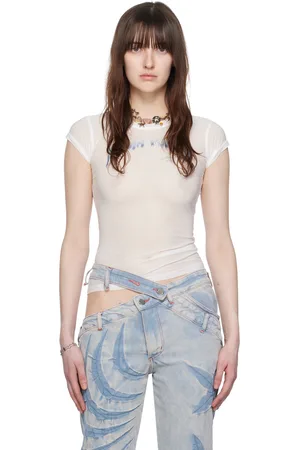 Masha Popova White Semi-Sheer T-Shirt