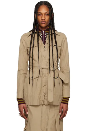 DRIES VAN NOTEN Beige Lace-Up Jacket