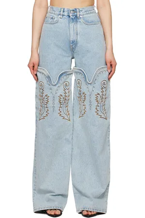 Y / PROJECT Blue Maxi Cowboy Cuff Jeans