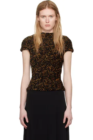 Totême Black & Orange Smocked T-Shirt