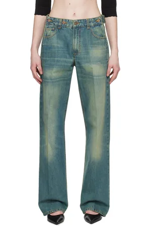 Victoria Beckham Blue Double Front Jeans