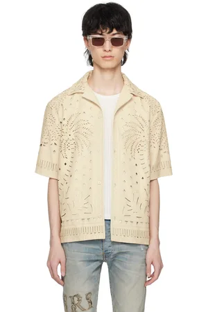 AMIRI Off-White Palm Tree Leather Shirt