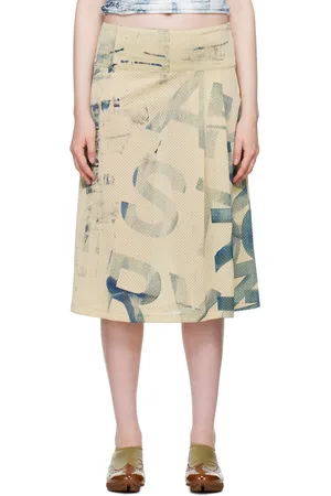 SC103 Beige Shade Midi Skirt