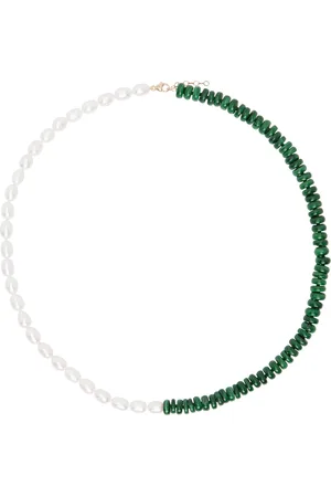 JIA JIA Green & White Ocean Malachite Pearl Union Necklace