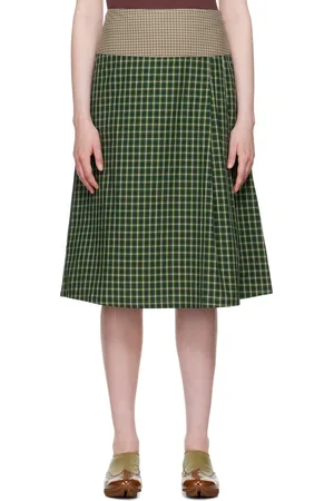 SC103 Green Shade Midi Skirt