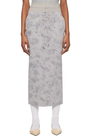 MAME KUROGOUCHI Gray Floral Maxi Skirt