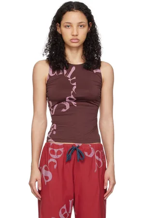 SC103 Burgundy Crescent Tank Top