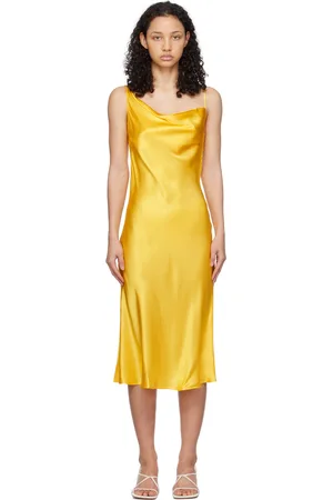 Silk Laundry Yellow Carrie Midi Dress