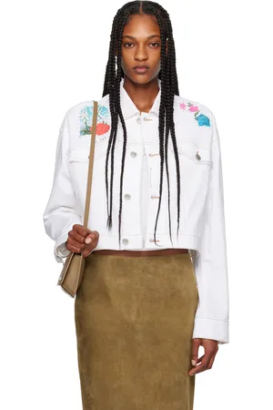 Marni White Flower Patches Denim Jacket