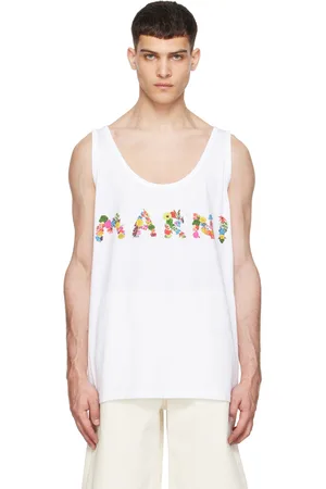 Marni White Printed Tank Top