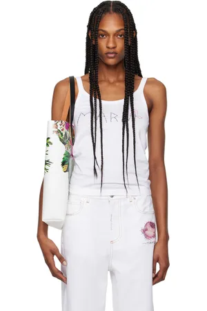 Marni White Embroidered Tank Top